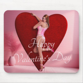 Passionate Valentine's Day Girl in einem Corset Mousepad