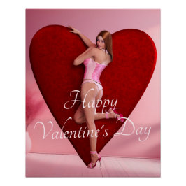 Passionate Valentine's Day Girl in einem Corset Poster