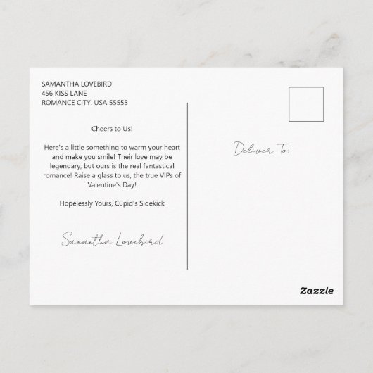 Passionate Valentine's Day Girl in einem Corset Postkarte (Rückseite)