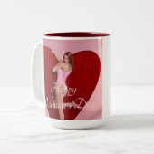 Passionate Valentine's Day Girl in einem Corset Zweifarbige Tasse (Vorderseite Links)