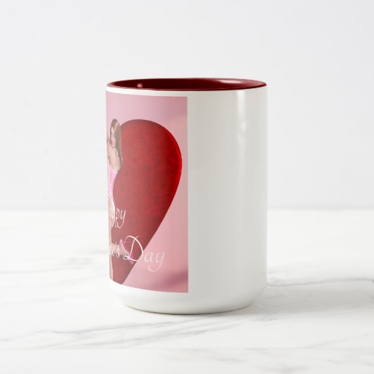 Passionate Valentine's Day Girl in einem Corset Zweifarbige Tasse (Mittel)