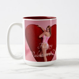 Passionate Valentine's Day Girl in einem Corset Zweifarbige Tasse