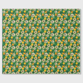 Passionblume Blühen: Schwarzer Hintergrund Vintag. Geschenkpapier (Flach)