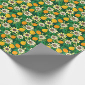 Passionblume Blühen: Schwarzer Hintergrund Vintag. Geschenkpapier (Ecke)