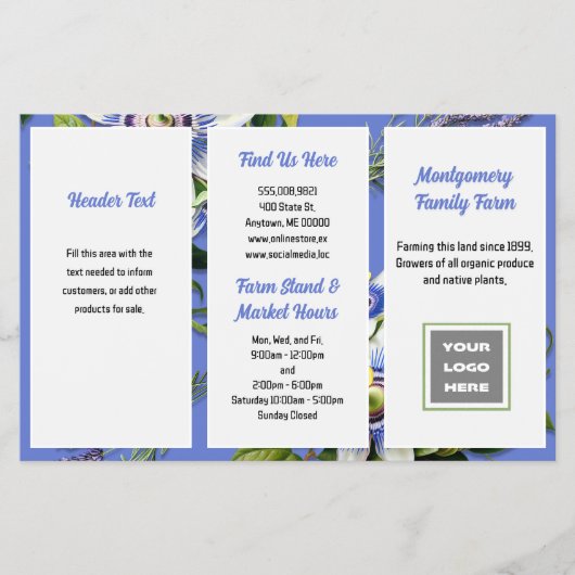 Passionblumen Business Doppelseitige Broschüre (Vorne)