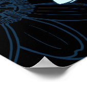 Passionflower Black Background Blume Nahtlos Poster (Ecke)