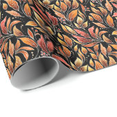 Passionflower Exotic: Schwarze Blume Vintag Geschenkpapier (Rolleneckpunkt)