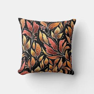 Passionflower Exotic: Schwarze Blume Vintag Kissen