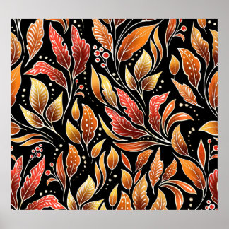 Passionflower Exotic: Schwarze Blume Vintag Poster