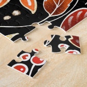 Passionflower Exotic: Schwarze Blume Vintag Puzzle (Seite)
