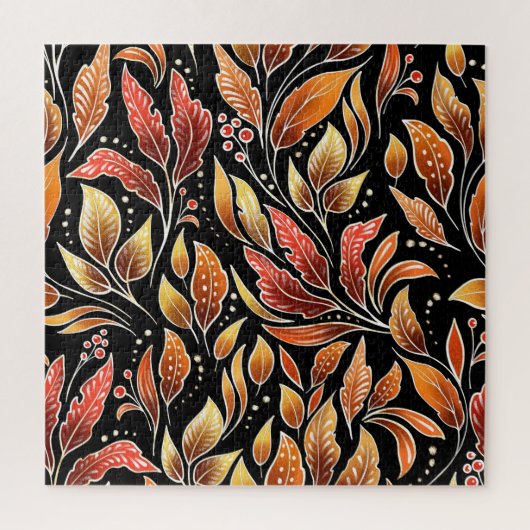 Passionflower Exotic: Schwarze Blume Vintag Puzzle (Vertikal)