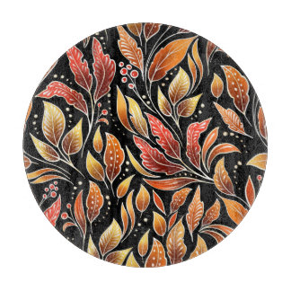 Passionflower Exotic: Schwarze Blume Vintag Schneidebrett