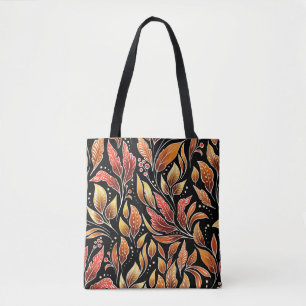 Passionflower Exotic: Schwarze Blume Vintag Tasche