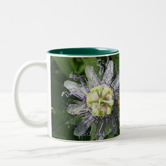 Passionflower-Kaffee-Tasse Zweifarbige Tasse (Links)