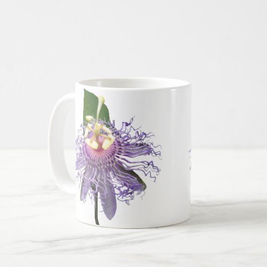 Passionflower - weiße Tasse (Vorderseite Links)