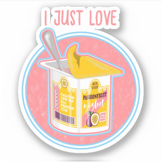 Passionfrucht-Jogurt Aufkleber (Vorderseite)