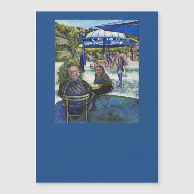 Passionierte Leute, die im Park spielen, NYC Magnetkarte (Vorderseite)