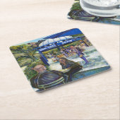 Passionierte Leute, die im Park spielen, NYC Rechteckiger Pappuntersetzer (angewinkelt)