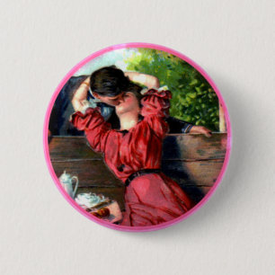Passionierte Liebhaber Kiss Vintag Valentine Butto Button
