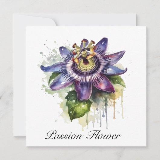 Passionierte Lila Passion-Blume Einladung (Vorderseite)