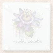 Passionierte Lila Passion-Blume Glasuntersetzer (Rückseite)