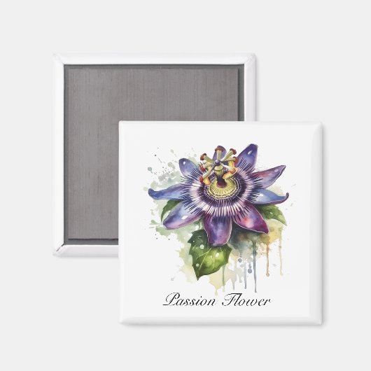 Passionierte Lila Passion-Blume Magnet (Vorderseite/Rückseite)