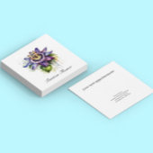 Passionierte Lila Passion-Blume Quadratische Visitenkarte