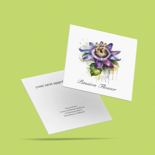 Passionierte Lila Passion-Blume Quadratische Visitenkarte