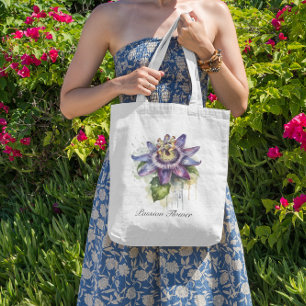 Passionierte Lila Passion-Blume Tragetasche
