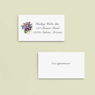 Passionierte Lila Passion-Blume Visitenkarte