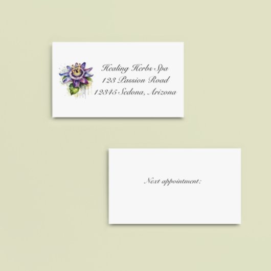 Passionierte Lila Passion-Blume Visitenkarte