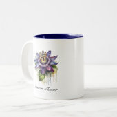 Passionierte Lila Passion-Blume Zweifarbige Tasse (Vorderseite Links)