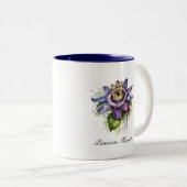 Passionierte Lila Passion-Blume Zweifarbige Tasse (VorderseiteRechts)