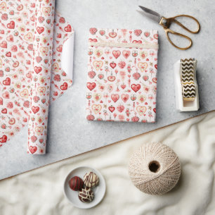 Passionierte Palette: Valentinische Verzierungen Geschenkpapier