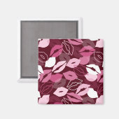 Passionierte Rosa Lippen Küssen Muster Magnet (Vorderseite/Rückseite)
