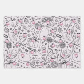 Passionierte Valentine: Pink Fashion Parfüm Flasch Geschenkpapier Set (Vorderseite)