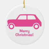 Passioniertes Pink Mini Cooper Ornament - Persönli (Hinten)