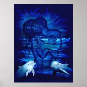 Passionsakt - Paar mit Dolphin-Paar Poster
