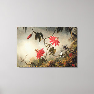 Passionsblumen mit Kolibris Leinwanddruck