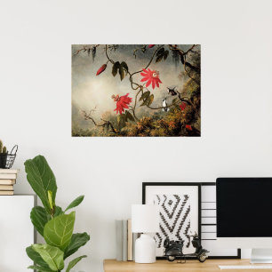 Passionsblumen mit Kolibris Poster