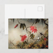 Passionsblumen mit Kolibris Postkarte (Vorne/Hinten)