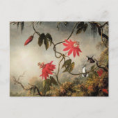 Passionsblumen mit Kolibris Postkarte (Vorderseite)