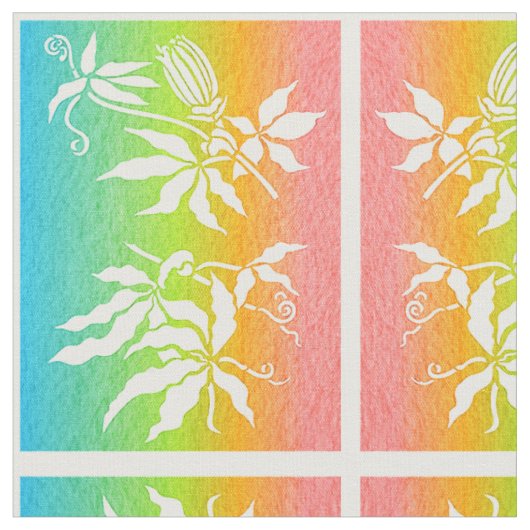 Passionsblumen-Regenbogen Stoff (Nahaufnahme)