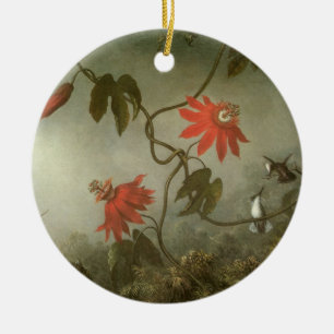 Passionsblumen und Kolibris von Martin J Heade Keramik Ornament
