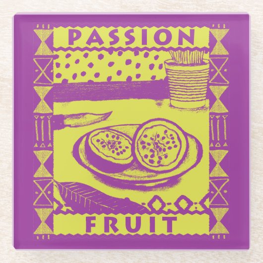 Passionsfrucht Glasuntersetzer (Vorderseite)