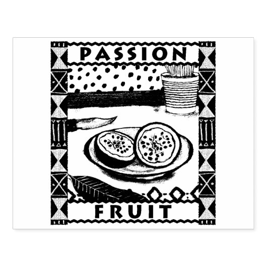Passionsfrucht Gummistempel (Prägung)