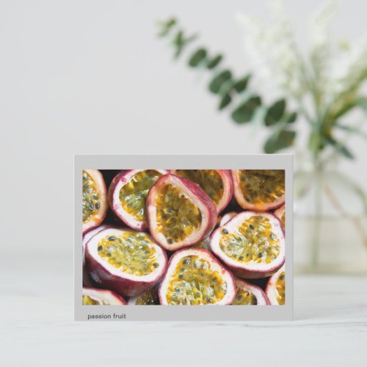 Passionsfrucht Postkarte (Stehend Vorderseite)
