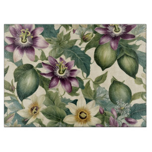 Passionsfrucht und Blume Schneidebrett