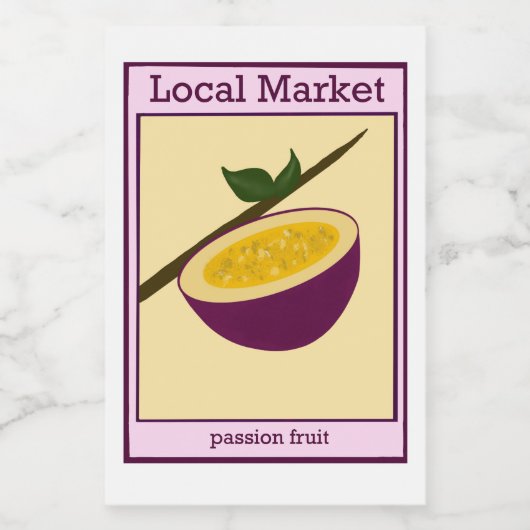 Passionsfruchtaufkleber Lebensmitteletikett (Einzelnes Label)