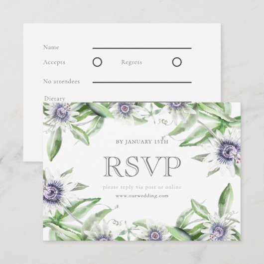 Passionskarte Blume rsvp (Vorne/Hinten)